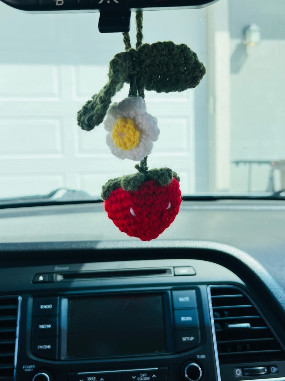 Handmade Crochet Strawberry Hanging Décor - Red & Green